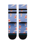 Surfing Santa Crew Socks in Blue