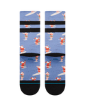 Surfing Santa Crew Socks in Blue