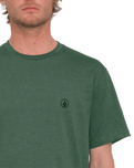 The Volcom Mens Circle Blanks T-Shirt in Fir Green
