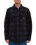 The Volcom Mens Bowered Fleece Overshirt in Navy