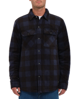 The Volcom Mens Bowered Fleece Overshirt in Navy