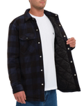 The Volcom Mens Bowered Fleece Overshirt in Navy