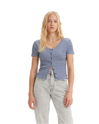 The Levi's® Womens Monica Top in Penny Stripe Coastal Fjord