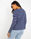 The Levi's® Womens Margot T-Shirt in Saint Stripe Naval Academy