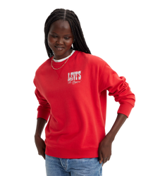 The Levi's® Womens Graphic Signature Sweatshirt in Script Red