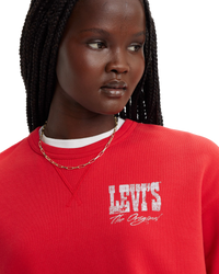 The Levi's® Womens Graphic Signature Sweatshirt in Script Red