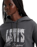 The Levi's® Womens Graphic Signature Hoodie in Black Oyster