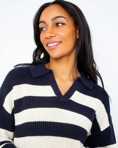 The Levi's® Womens Eve Jumper in Gem Stripe Nightwatch