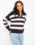 The Levi's® Womens Eve Jumper in Gem Stripe Nightwatch