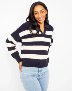 The Levi's® Womens Eve Jumper in Gem Stripe Nightwatch