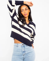 The Levi's® Womens Eve Jumper in Gem Stripe Nightwatch