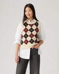 The Levi's® Womens Collegiate Argyle Jumper in White Swan