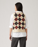 The Levi's® Womens Collegiate Argyle Jumper in White Swan