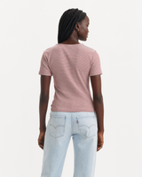 The Levi's® Womens Muse Vanilla Stripe T-Shirt in Sundried Tomato