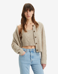 The Levi's® Womens Primrose Cable Cardigan in Oatmeal Heather