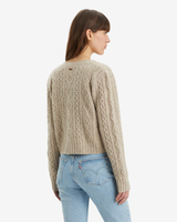 The Levi's® Womens Primrose Cable Cardigan in Oatmeal Heather