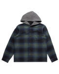 The Billabong Boys Baja Hooded Flannel Shirt in Fern | Available at Anns Cottage