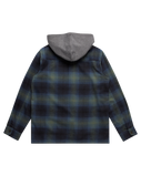 The Billabong Boys Baja Hooded Flannel Shirt in Fern | Available at Anns Cottage