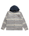 The Billabong Boys Boys Baja Hooded Flannel Shirt in Slate Blue