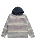 The Billabong Boys Boys Baja Hooded Flannel Shirt in Slate Blue