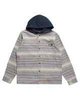 The Billabong Boys Boys Baja Hooded Flannel Shirt in Slate Blue