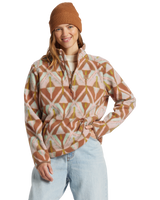 The Billabong Womens Boundary Mock 3 Fleece Jacket in Sandalwood