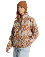 The Billabong Womens Boundary Mock 3 Fleece Jacket in Sandalwood