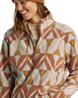 The Billabong Womens Boundary Mock 3 Fleece Jacket in Sandalwood