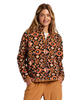 The Billabong Womens Boundary Mock 3 Fleece Jacket in Papaya