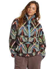 The Billabong Womens Switchback Fleece in Black Muti