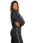 The Billabong Womens Swipe Right Sweatshirt in Black Sands