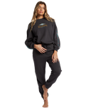 The Billabong Womens Swipe Right Sweatshirt in Black Sands