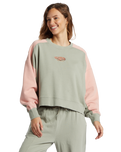 The Billabong Womens Hike Date Sweatshirt in Seagrass