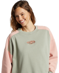 The Billabong Womens Hike Date Sweatshirt in Seagrass