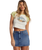 The Billabong Womens Blissed Raglan Cropped T-Shirt in Willow