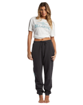 The Billabong Womens Swipe Right Joggers in Black Sands