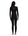 The Billabong Womens Womens Foil 4/3mm Chest Zip Wetsuit in Black