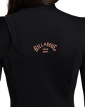The Billabong Womens Womens Foil 4/3mm Chest Zip Wetsuit in Black