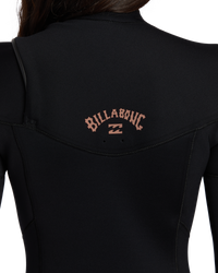 The Billabong Womens Womens Foil 4/3mm Chest Zip Wetsuit in Black