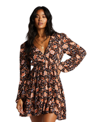 The Billabong Womens Sweetest Dream Dress in Black Pebble