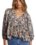 The Billabong Womens Adore You Blouse in Black Sands