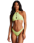 The Billabong Womens Thats Cute High Neck Bikini Top in Sweet Lime