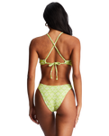 The Billabong Womens Thats Cute High Neck Bikini Top in Sweet Lime