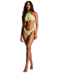 The Billabong Womens Thats Cute High Neck Bikini Top in Sweet Lime