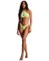 The Billabong Womens Thats Cute High Neck Bikini Top in Sweet Lime