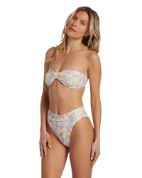 The Billabong Womens Dream Chaser Tanlines Betty Bandeau Bikini Top in Multi