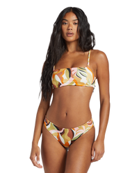 The Billabong Womens Return To Paradise Reversible Bandeau Bikini Top in Multi