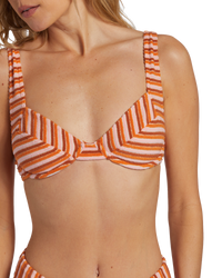 The Billabong Womens Tides Terry Tyler Underwire Bikini Top in Multi