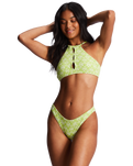 The Billabong Womens Thats Cute Hike Bikini Bottoms in Sweet Lime