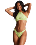 The Billabong Womens Thats Cute Hike Bikini Bottoms in Sweet Lime